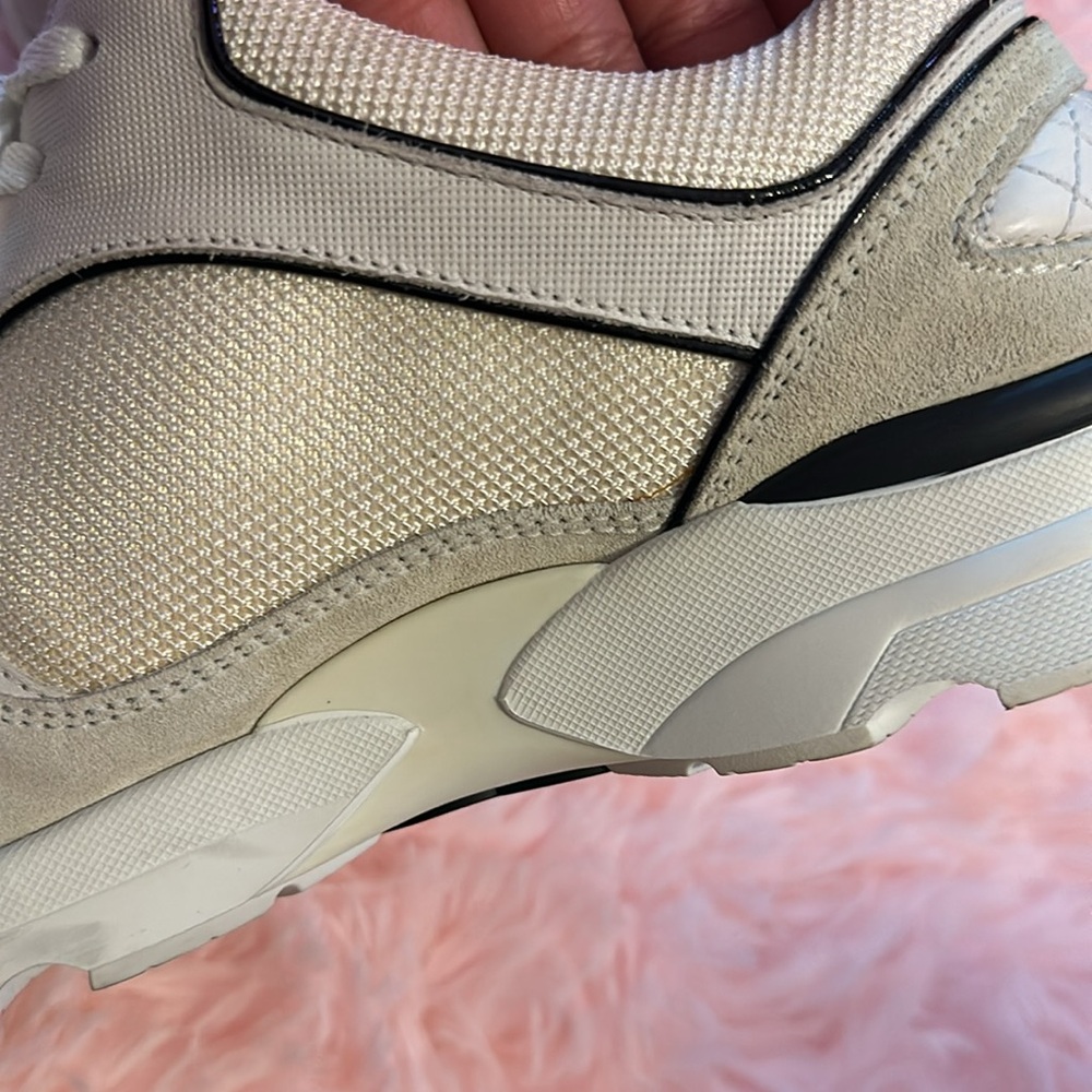 CHANEL ivory/cream and black sneakers . Size 40 . WORN - Picture 5 of 11